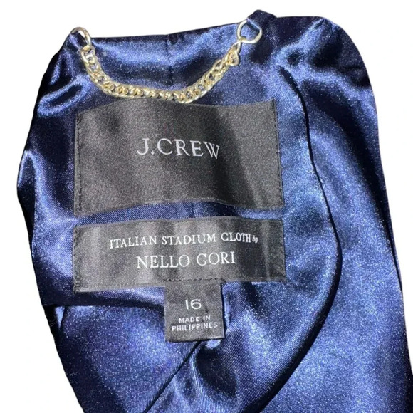 J Crew purple Wool Cocoon Coat Stadium Cloth Nello Gori Italian Womens size 16 - Picture 5 of 9